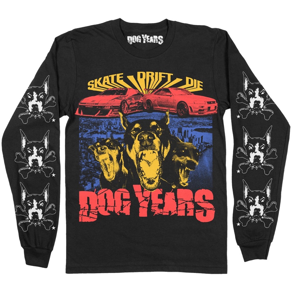 Dog Years  Skate Drift Die long sleeve t-shirt